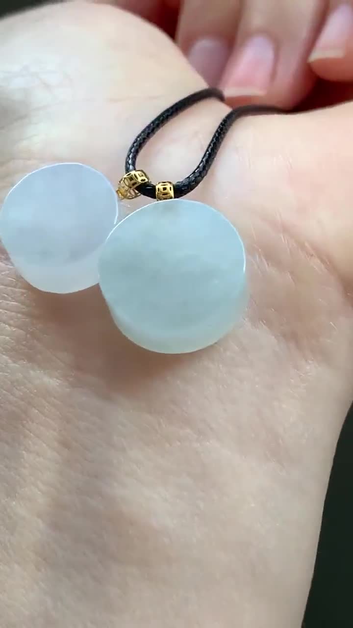 Natural Grade A Icy Translucent Jadeite Blessing Amulet Round